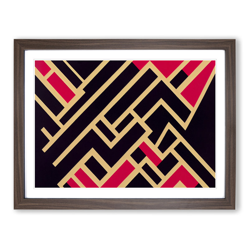 Soulful Abstract Art - Framed Print, 34cm H x 46cm W x 2cm D, Walnut