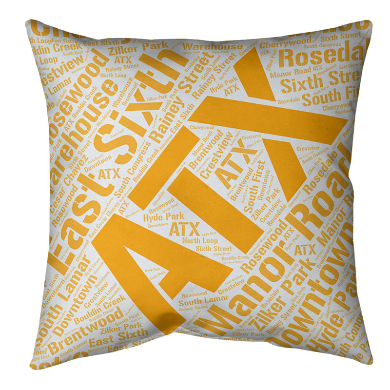 Reversible Throw Pillow, Orange, Yes, 18" H x 18" W