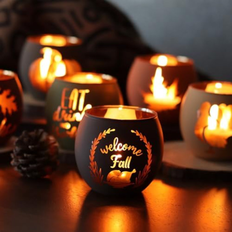 Ensemble de 12 porte-bougies Thanksgiving Votive