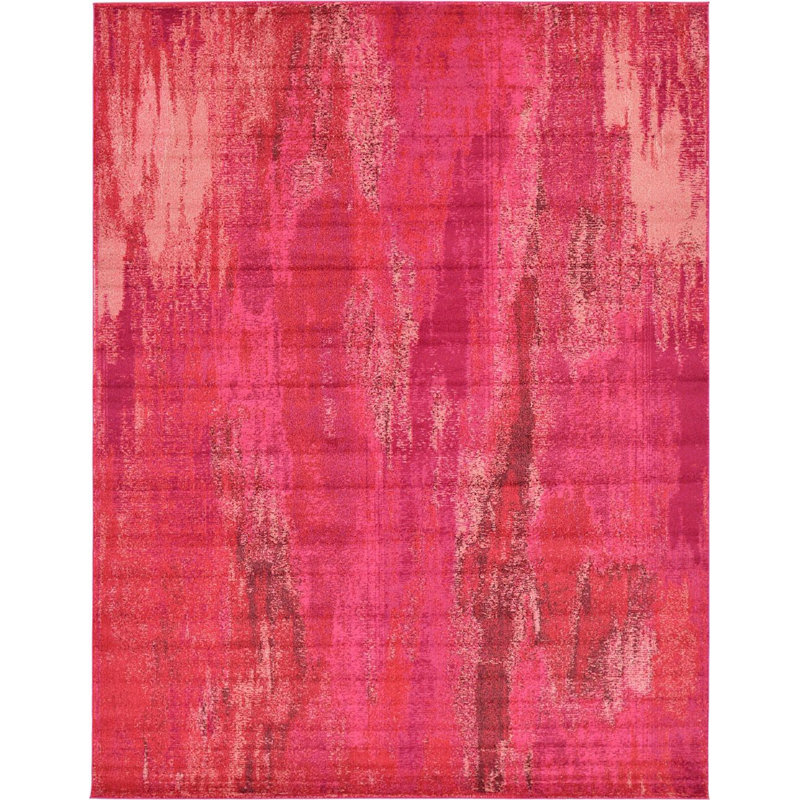Tapis à motif géométrique magenta Meadow, Rectangle 3 pi 3 po x 5 pi 3 po