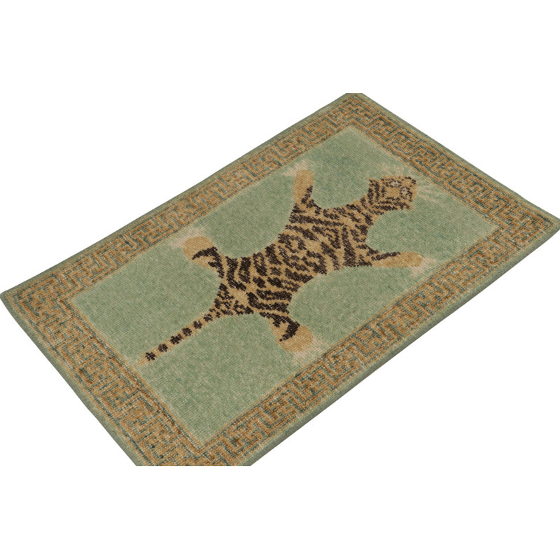 Distressed Homage Wool Animal Print Area Rug, Rectangle 6' x 9'