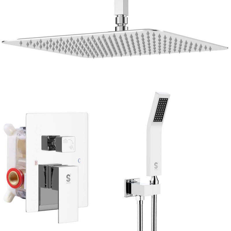 Système de douche complet avec valve brute, Chrome poli