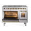 ILVE UPD406NMP Nostalgie II 40 inch Dual Fuel Range with 6 Total Black Brass Burners (Limited Edition)-1182327327-1182327323