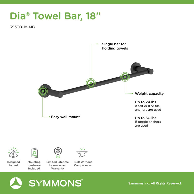 Dia 4 Piece Bath Accessory Hardware Set, Matte Black