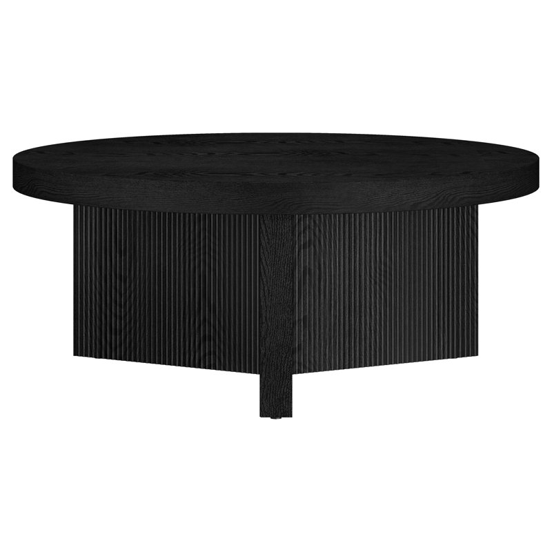 Adione Pedestal Coffee Table, Black Grain