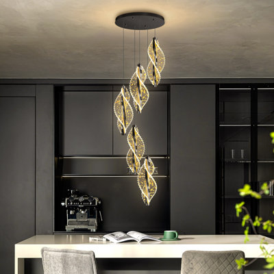5-light Modern Led Acrylic Chandelier Black