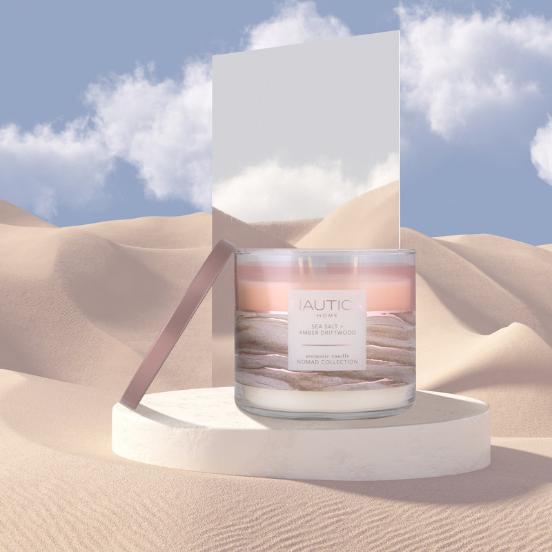 Sea Salt + Amber Driftwood Scented Designer Candle