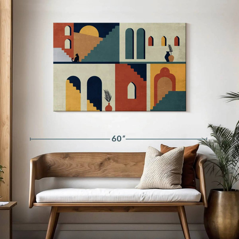 Lilie Abstract Abodes, 30" H x 45" W