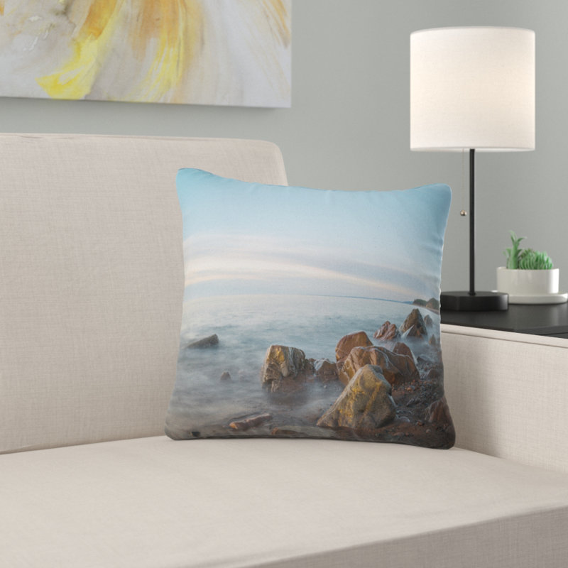 Coussin canada seascape cape breton beach-écosse, 16 po x 1 po, Coussin décoratif