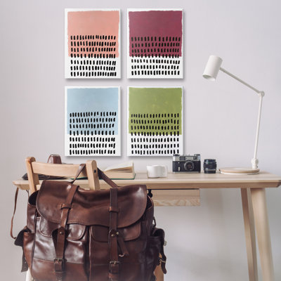  Ensemble de 4 impressions sur toile Dots Neutral Abstracts par Michael Willett