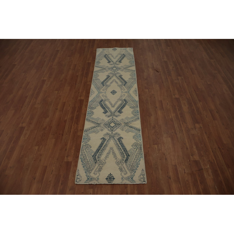 Tapis de couloir contemporain à motifs géométriques élégants 2 x 9