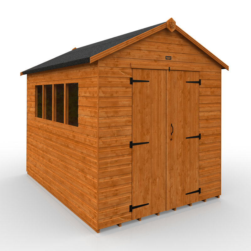 Tiger Tongue and Groove Apex Wooden Shed, 247cm H x 204cm W x 294cm D