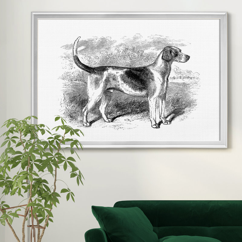 Foxhound - Cadre photo, reproduction d'art sur toile, H 30,5 po x l 42,5 po x P 1,5 po, Argent
