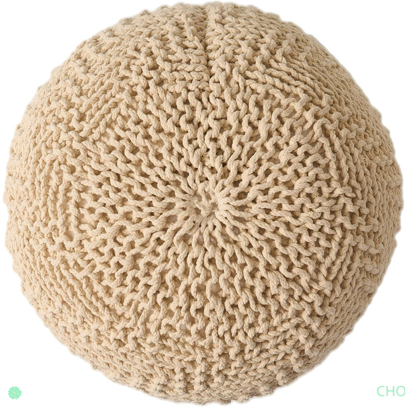 Pouf hazel, Coton ivoire