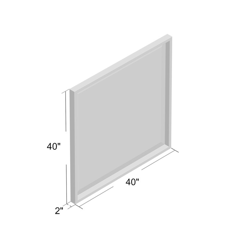 Miroir biseauté Ea, Argent brillant