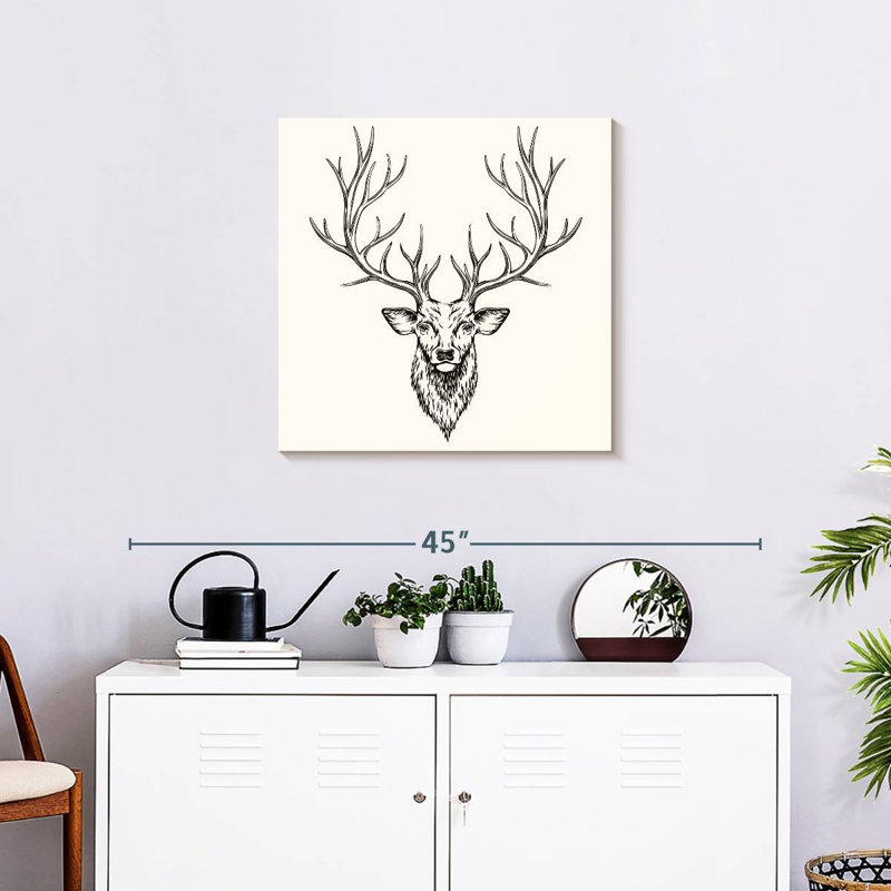 Tête de cerf Senne, H 24 po x l 24 po