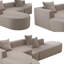 Canapé modulaire en L de 135 po avec méridienne modulaire en forme de L et méridienne pour 5 places, sans nuage-1928876247
