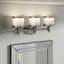 Luminaire de salle de bain transitionnel à 3 lumières de 22,25 po de largeur Newberry, abat-jour en verre opale givré blanc, à intensité variable, compatible avec DEL, applique murale réversible au-dessus du miroir-607066276-593434398