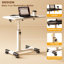 Bureau ajustable pour ordinateur portable avec roulettes - Hauteur réglable, bureau inclinable et table pliante mobile - Poste de travail portatif pour chevet, canapé ou bureau, noir-129162945
