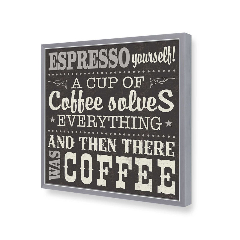 «Coffee Lovers» par Pela Studio, reproduction d'art, 20 W x 20 H, Silver, Framed Print