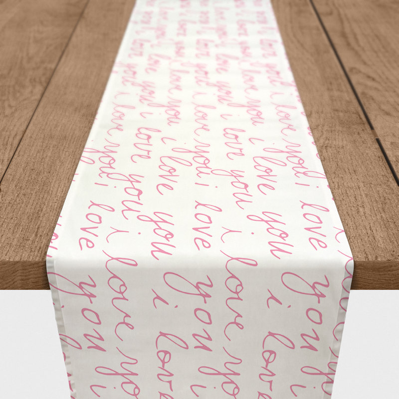 Fernandez I Love You Handwriting Table Runner, 90" L x 16" W