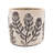 Of 4, Gray Sand - Cement Planters, Brown Botanical Designs, Home Decor And Planter Of 4.3X4.3X4 Inches, Elements For Room