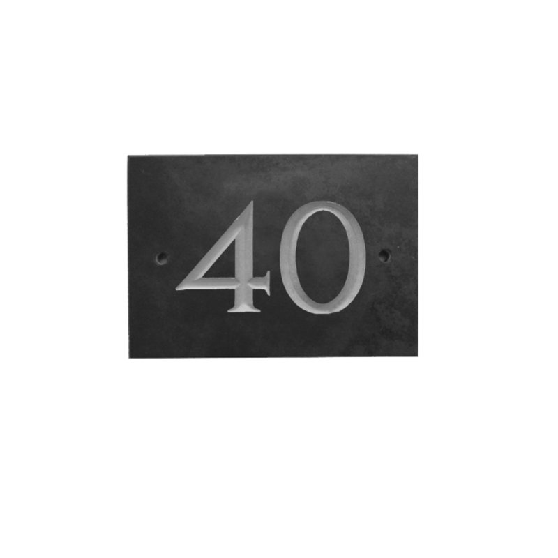 Odacia 10cm H Stone House Number, 40, Black