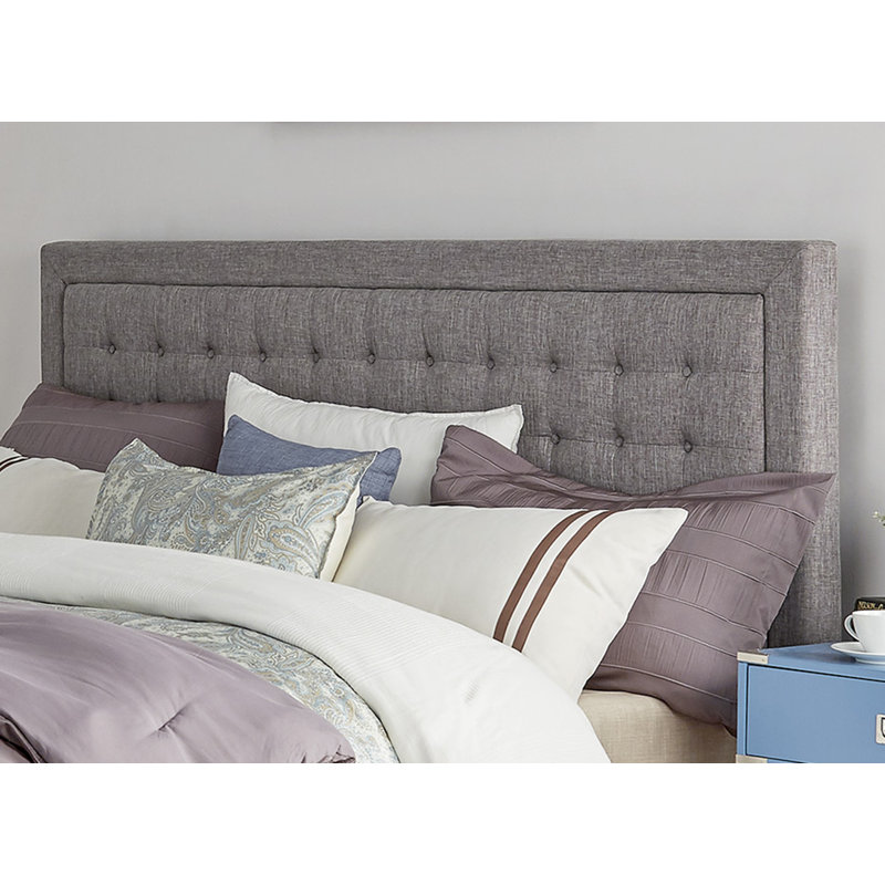 Londono Upholstered Platform Bed, Eastern King, Pewter Grey Linen