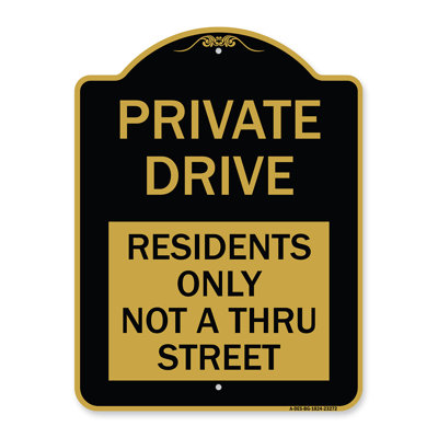 Enseigne Signmission Designer Series - Enseigne de promenade privée - Les résidants seulement pas dans une rue | Enseigne architecturale en aluminium de gros calibre vert et blanc 18 po x 24 po | Fabriqué aux États-Unis