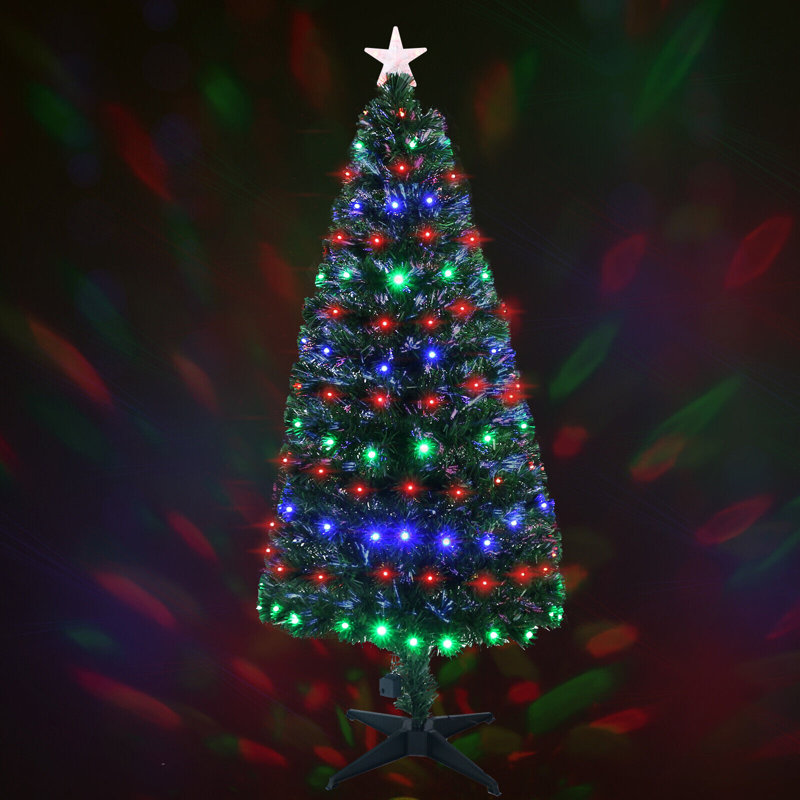 Lighted Artificial Christmas Tree, 4.92ft H