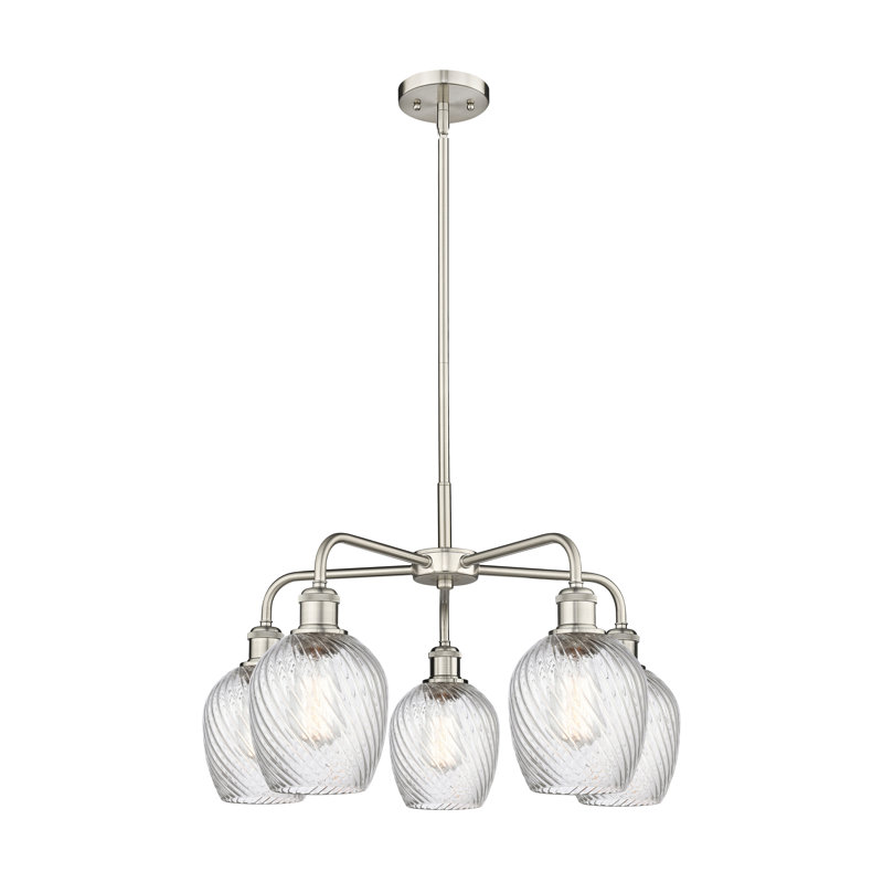 Lustre sphérique à 5 lumières Jesiah, Nickel satiné