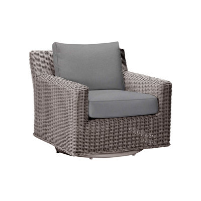 Rustic Swivel Patio Chair with Cushions