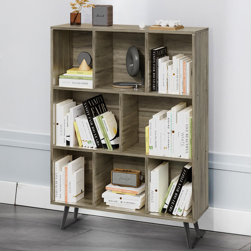 Floor Standing Office Bookshelf, Dark Grey