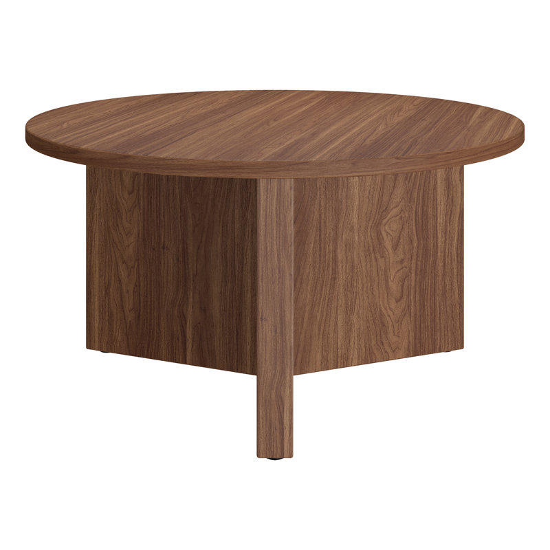 Kjartan Pedestal Coffee Table, Satin Walnut
