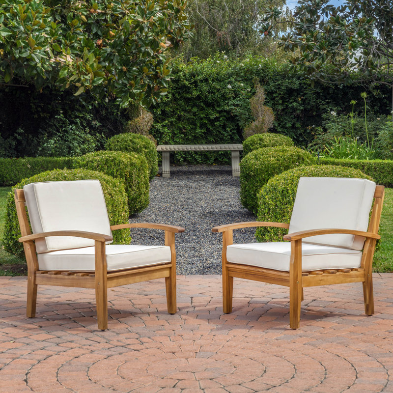 Claytor Acacia Outdoor Lounge Chair, Beige, Teak