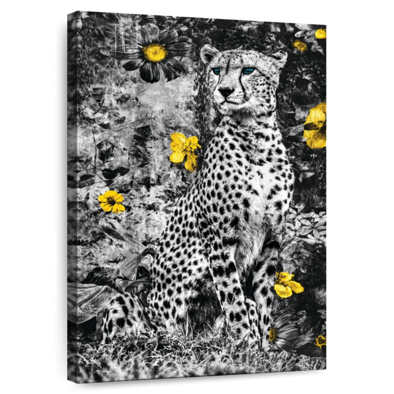 Brampt Cheetah And Flowers Pop, 51" H x 34" W