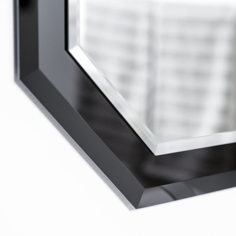 Miroir de salle de bain biseauté Aydien, Noir