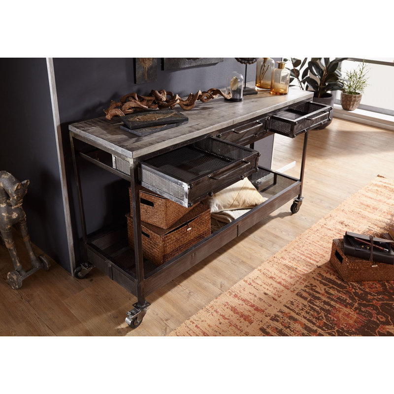 Heavy 150cm Solid Wood Top Console Table