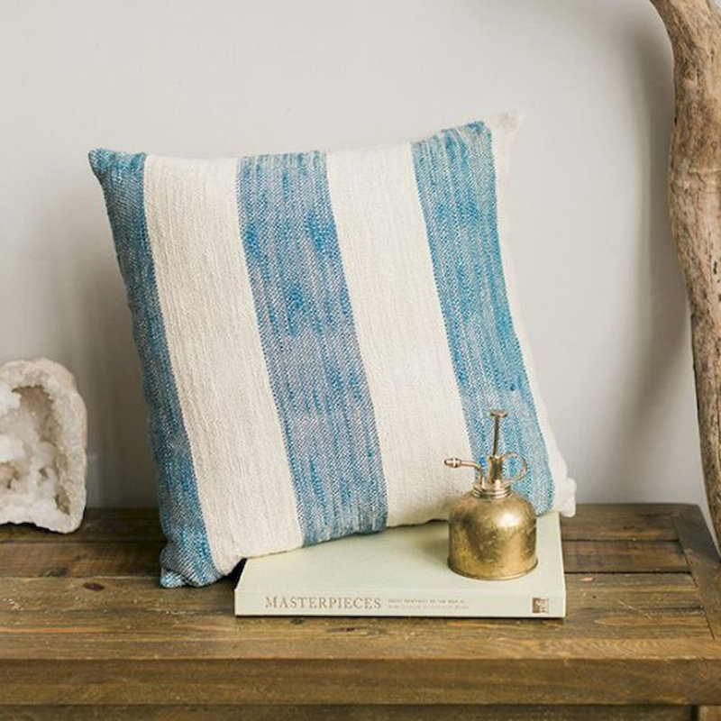 Striped Jute / Sisal Throw Pillow