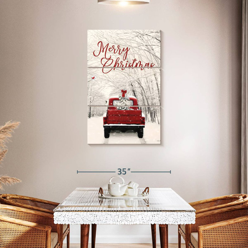 Camion de joyeux Noël rétro, H 45 po x l 28 po