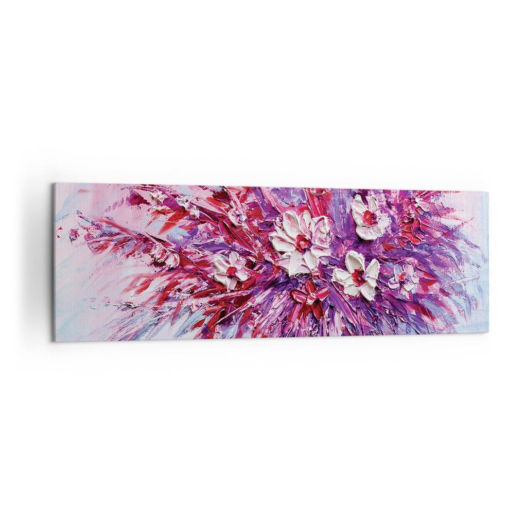 Leinwandbild Impasto Flowers Pink