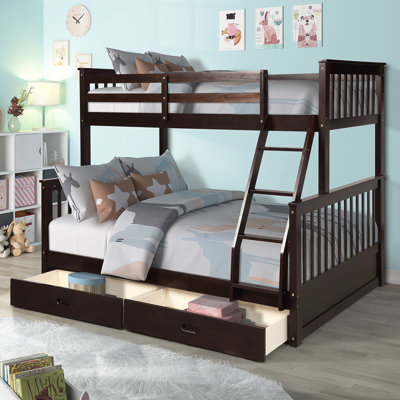 Pell Kids Twin Over Full Bunk Bed with Drawers