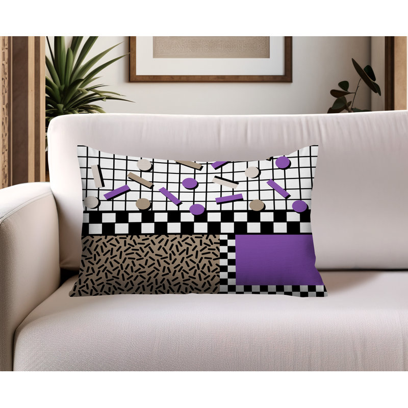Coussin lombaire intérieur / extérieur Lumo, Rectangle H 18 po x l 25 po, Mauve
