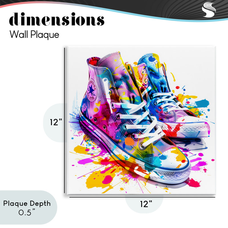 High Top Sneakers Splash Wall Plaque, design by Creative Studio