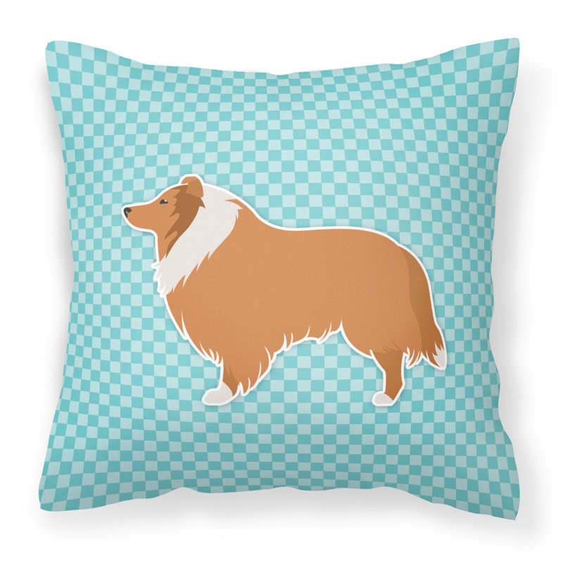 Coussin décoratif intérieur / extérieur Border Collie, Bleu, H 18 po x l 18 po x P 3 po