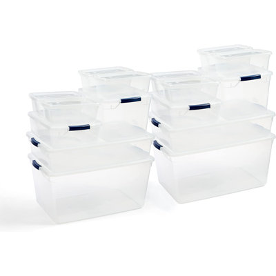Rubbermaid Cleverstore Clear Storage Bins, Dorm Variety, 16 Pack -  RMCCMP0001