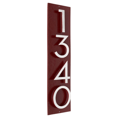 Floating Modern 6" Number Vertical Address Plaque Rectangle Wall Plaque