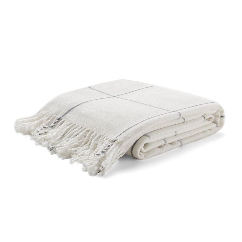 Couverture Highlands Tartan, Blanc