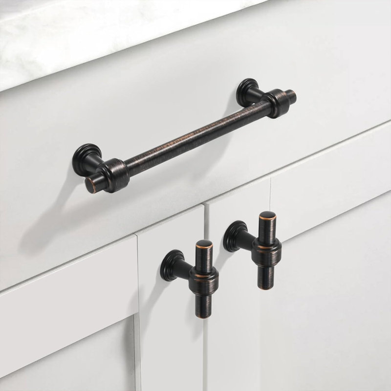 Paquet de 10 boutons d'armoire - Quincaillerie d'armoire de cuisine robuste en métal solide pour tiroirs, commodes, armoires - Antirouille et facile à installer