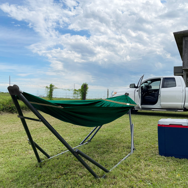 Hamac Uniki avec support - capacité de 550 lb, pliable et portable, hamac intérieur / extérieur robuste avec sac de transport de qualité supérieure, vert émeraude